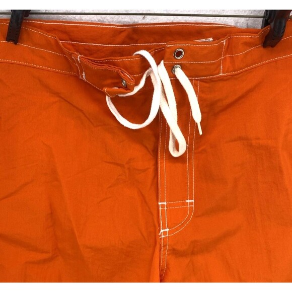 Bear Surf Mens 32" Board Nylon Swimming Trunks Orange Drawstring 1990's Wave - Picture 2 of 8